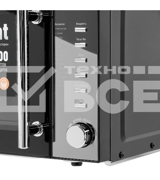 Микроволновая печь Polaris PMO 2002DG RUS черный, 20 л, 700 Вт, переключатели - кнопки, поворотный механизм