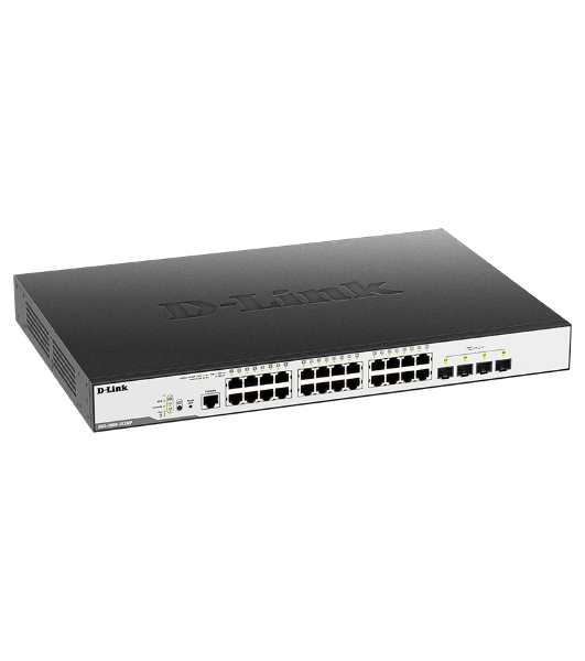 Коммутатор D-Link DGS-3000-28XMP/B1A, 24×1 Гбит/с + 4×10 Гбит/с SFP+, управляемый