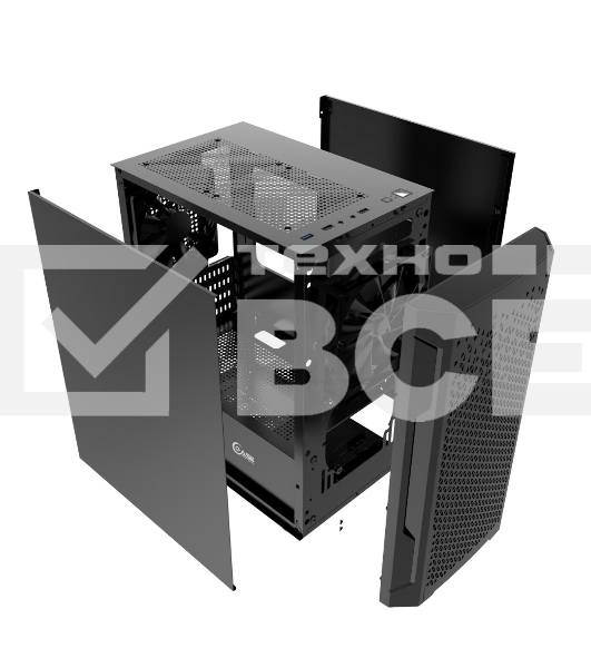 Компьютерный корпус Powercase Mistral Micro Z2B SI, Non Window, Mesh, 2x 120мм fan, черный, mATX (CMIMZB-F2SI)