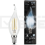 Лампа филам. Gauss Filament 11Вт цок.:E14 свеча 220B св.свеч.бел.нейт. CF35 (упак.:10шт) (104801211), фото 1
