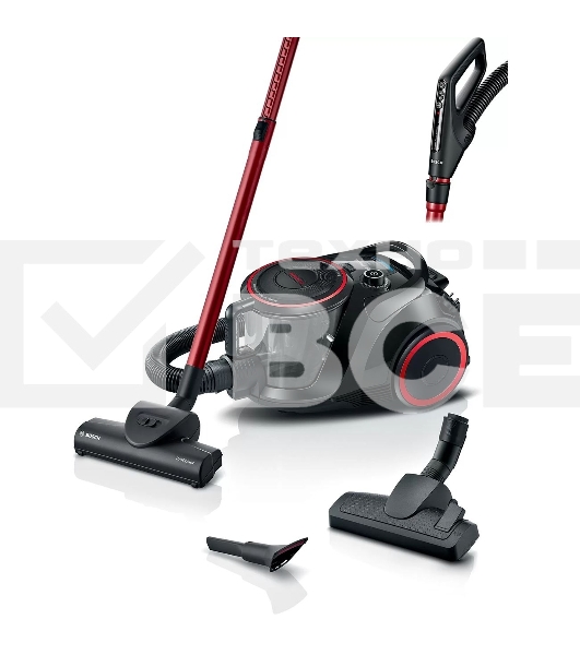 Пылесос Bosch BGS41POW1 черный/красный, 700 Вт, уборка сухая, пылесборник контейнер, 2.4 л