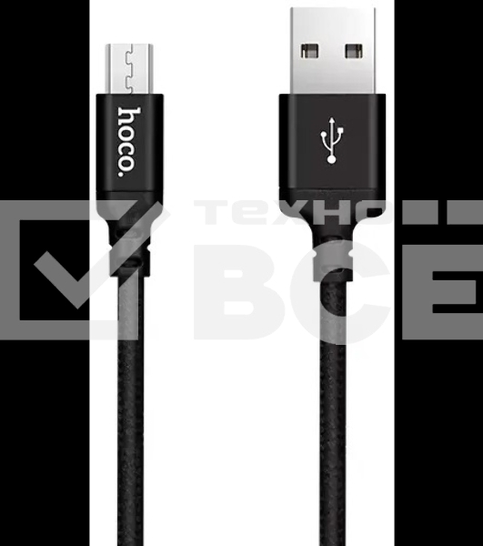 Кабель HOCO X14 черный HC-62844, USB - microUSB, 1m, 2A, Нейлон