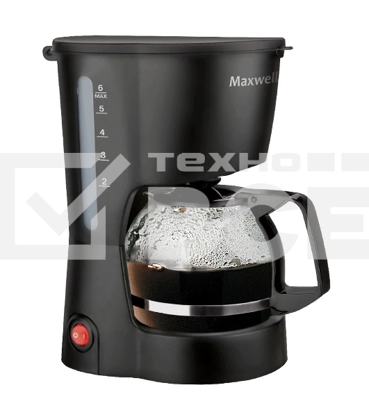 Кофеварка капельная Maxwell MW-1657(BK) черный, исп. кофе - молотый, 0.6 л, 600 Вт
