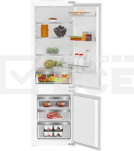 Встраиваемый холодильник Hotpoint HBH 18 белый двухкамерный 193/69л морозилка снизу