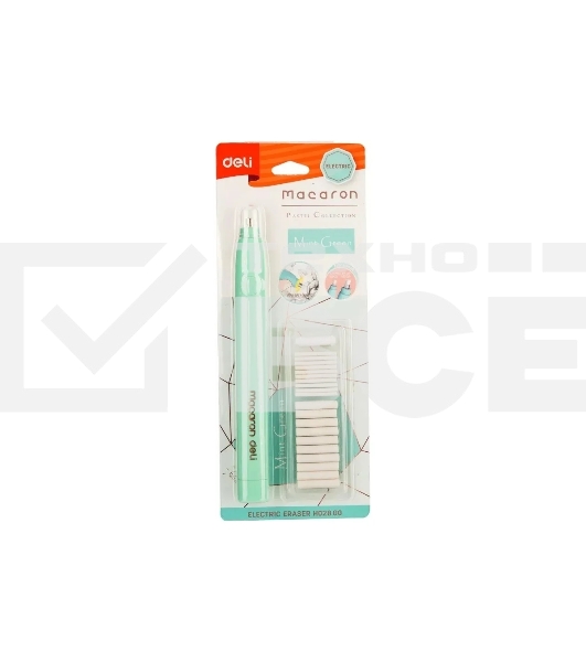Ластик Deli EH02800 Macaron 178х17х18мм, ассорти блистер