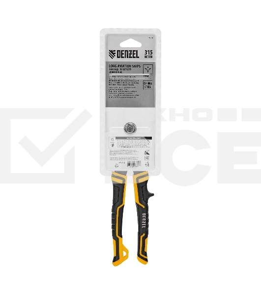 Ножницы по металлу Denzel, 315мм, прямой проходной рез,сталь-CrMo, трехкомп.рук-ки