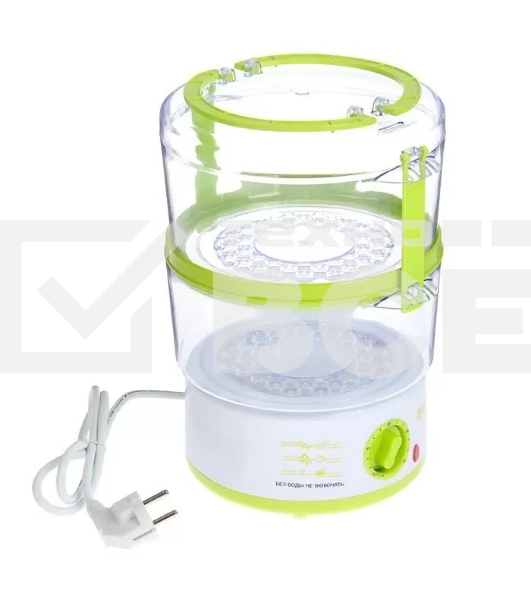 Пароварка электрическая Sakura SA-7213GR 2ч (5,0л) 500Вт бел/зел