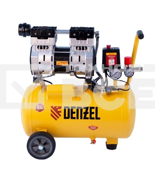 Компрессор Denzel DLS950/24 безмаслянный малошумный 950 Вт, 165 л/мин,ресивер 24 л