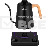 Чайник электрический Kitfort КТ-6726 1л. 1200Вт черный/дерево корпус: нерж.сталь/пластик, фото4