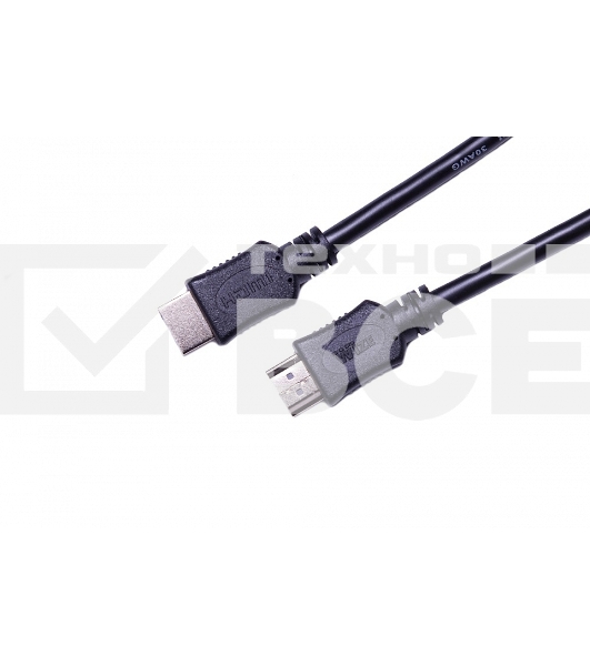 Кабель HDMI C-HM-HM-5M Wize, 5 м, v.2.0, 19M/19M, позол.разъемы, экран, черный, пакет