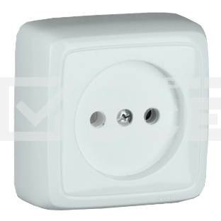 Розетка наружная HEGEL РА16-103 с изоляционной пластиной белая