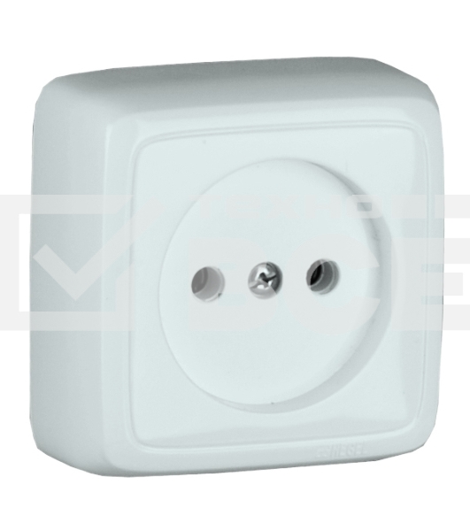 Розетка наружная HEGEL РА16-103 с изоляционной пластиной белая