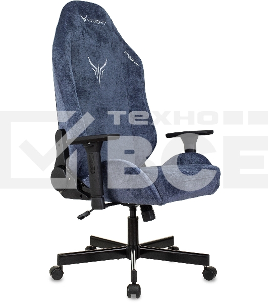 Кресло игровое Knight N1 Fabric синий Light-27 с подголов. крестовина металл