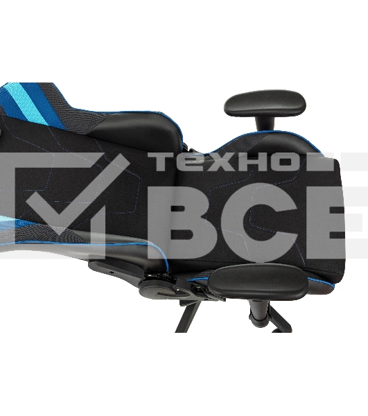 Кресло игровое Бюрократ VIKING 4 AERO BLUE черный/синий, искусст.кожа/ткань, две подушки