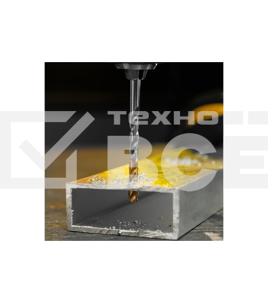 Сверло спиральное по металлу Denzel 5 x 86мм, Р6М5, Golden Tip