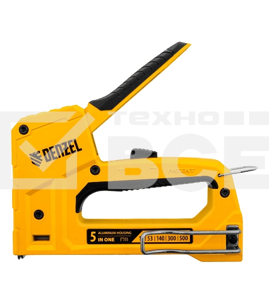 Степлер мебельный Denzel тип 53 и 13, 6-14мм, тип 140, 10-14мм, тип 300, 15мм, тип 500, 15мм