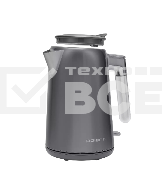 Чайник электрический Polaris PWK-1746СA серый, 1,7л, ВЕРХ. ЗАЛИВ, нерж.