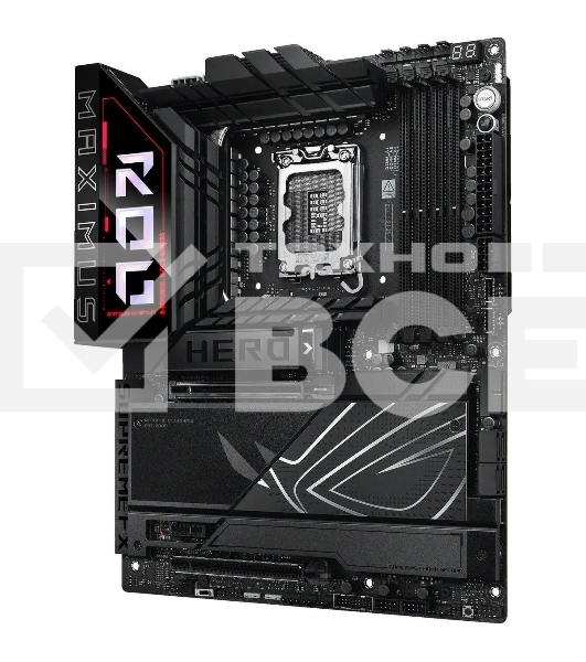 Материнская плата ASUS ROG MAXIMUS Z890 HERO, LGA 1851, Intel Z890, 4xDDR5, 4xSATA, 6xM.2, 1xPCIe 5.0 x16, 1xPCIe 4.0 x4, 1xPCIe x1, 1xHDMI, 2xUSB-C (видеовыход), 4xUSB-A 3.2 Gen 1, 4xUSB-A 3.2 Gen 2, 1xUSB-C 3.2 Gen 2, 2xUSB-C Thunderbolt 4, 2x 5Gb LAN, 2x3.5 мм, 7.1, ATX