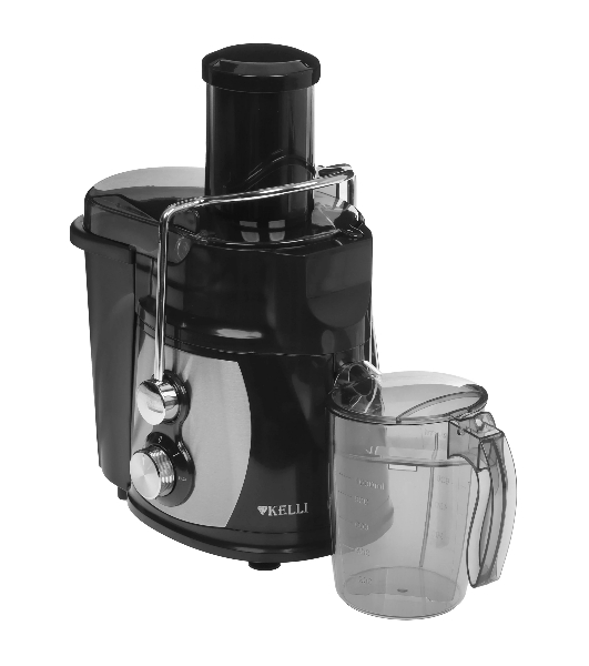 Соковыжималка Kelli KL-5091 чёрный/серебристый, центробежная, 1100 Вт, 1000 мл, механическое