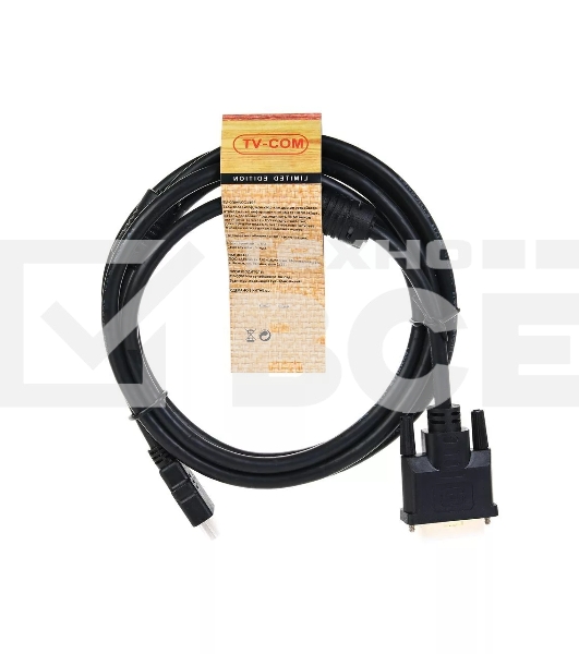 Кабель HDMI to DVI-D (19M -25M) 2м, TV-COM, 2 фильтра <LCG135F-2M>