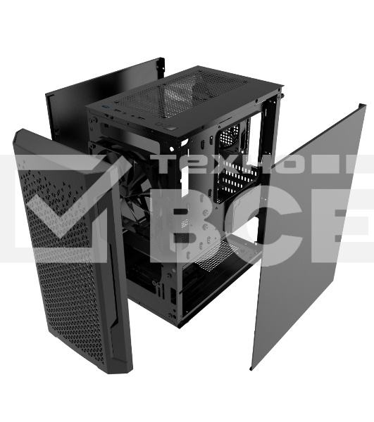 Компьютерный корпус Powercase Mistral Micro Z2B SI, Non Window, Mesh, 2x 120мм fan, черный, mATX (CMIMZB-F2SI)