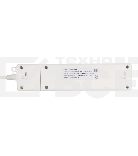Бытовой удлинитель PowerCube, 2р с/з вык.,3USB, 3500 Вт, 16А, 1.9 м, 3*1,0 (белый) PC-4-2M