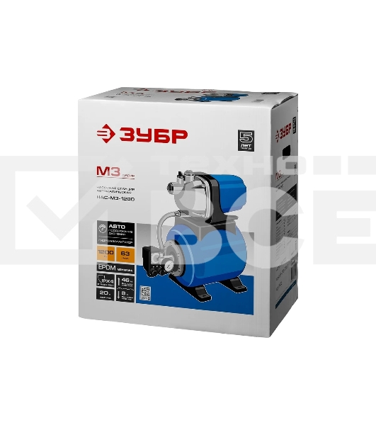 Станция насосная ЗУБР НАС-М3-1200  1200Вт 3780л/ч 35С чистая вода