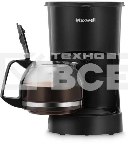 Кофеварка капельная Maxwell MW-1657(BK) черный, исп. кофе - молотый, 0.6 л, 600 Вт