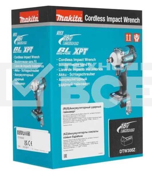 Аккумуляторный ударный гайковерт Makita DTW300Z