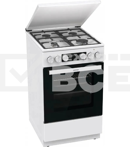 Плита комбинированная Gorenje GK5C42WF-B белый, конфорок 4 газовых, духовка 70 л, 50 см x 85 см x 59.4 см