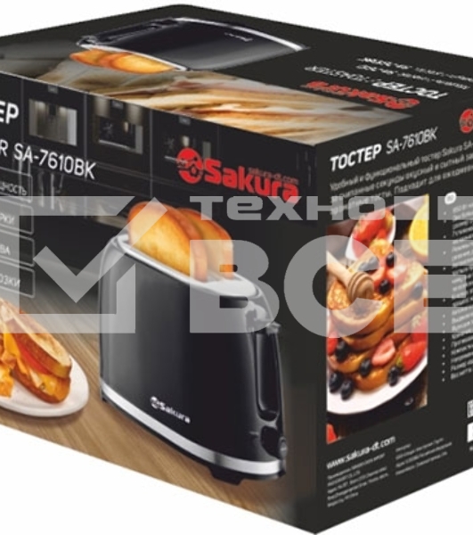 Тостер Sakura SA-7610BK 850Вт черный