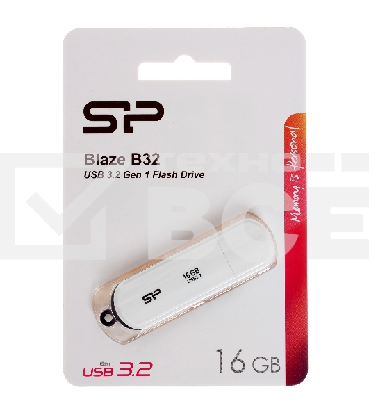 Флешка USB Silicon Power Blaze B32 16Gb USB 3.2 SP016GbUF3B32V1W белый