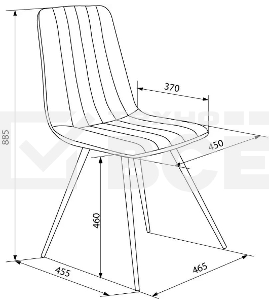 Стул для дома Бюрократ CH-K6_4 комплект 4 шт Holland 18 металл черный на ножках (CH-K6_1/HL18_4)