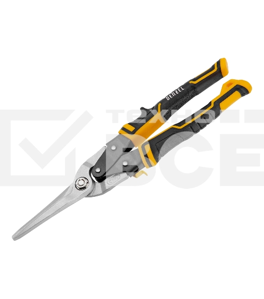 Ножницы по металлу Denzel, 315мм, прямой проходной рез,сталь-CrMo, трехкомп.рук-ки