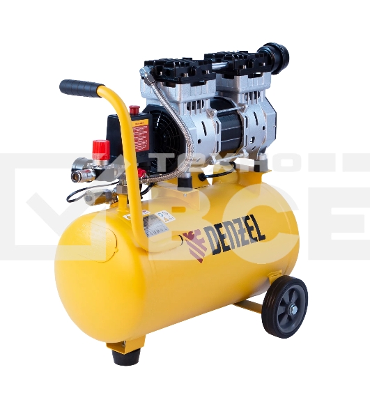 Компрессор Denzel DLS950/24 безмаслянный малошумный 950 Вт, 165 л/мин,ресивер 24 л