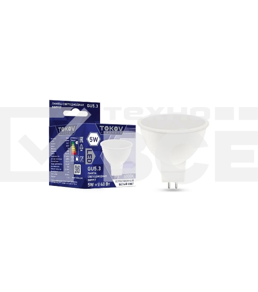Лампа светодиодная TOKOV ELECTRIC 5Вт Soffit 4000К GU5.3 176-264В