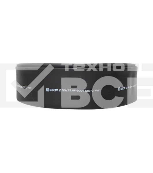 Трубка термоусаживаемая ТУТ нг 50/25 черная рулон EKF PROxima