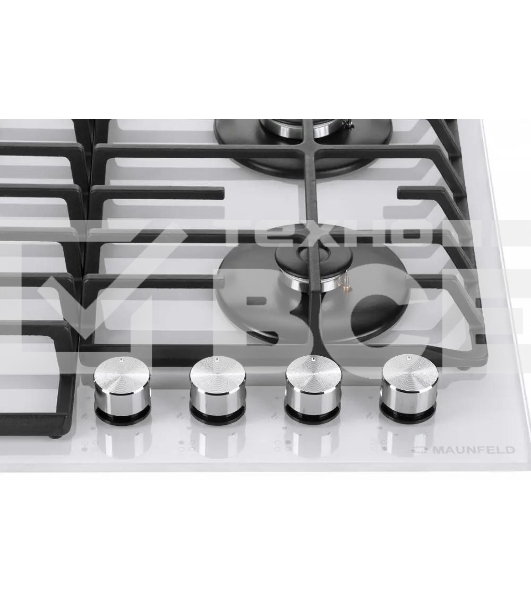Газовая варочная панель Maunfeld EGHG.64.6CW/G, 4 конфорки, закаленное стекло, белый