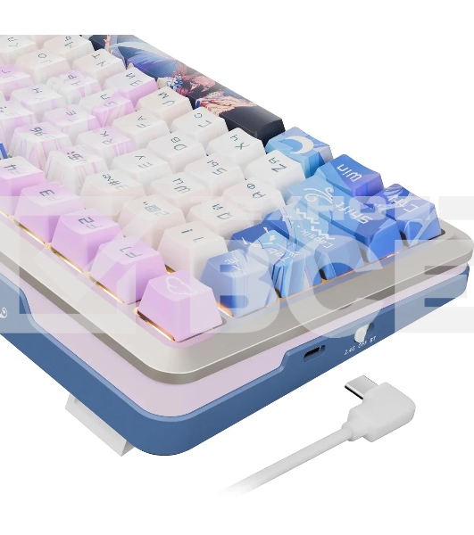 Клавиатура Redragon Flekact Pro гибридная, USB Type-A, Bluetooth, радиоканал, фиолетовый