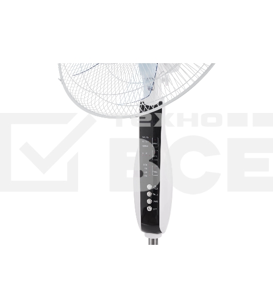 Вентилятор напольный DUX 60-0213 белый/синий 60 Вт, 5 лопастей, подставка круглая, д/у управление