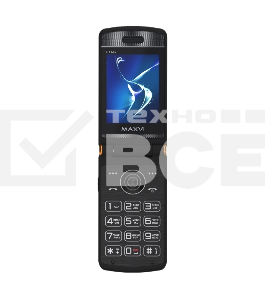 Мобильный телефон Maxvi E11ds черный/золотой