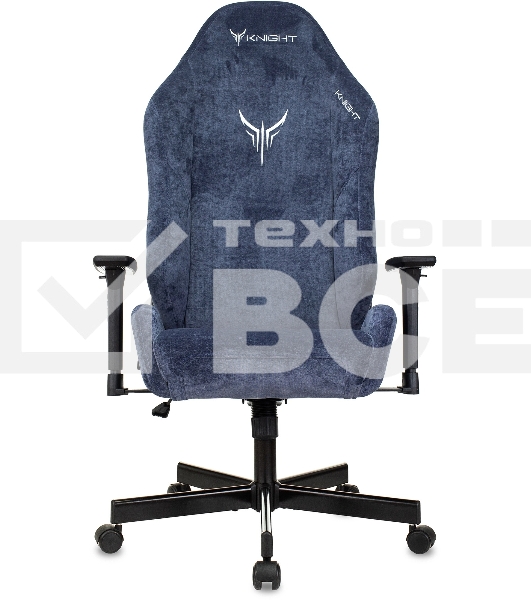 Кресло игровое Knight N1 Fabric синий Light-27 с подголов. крестовина металл