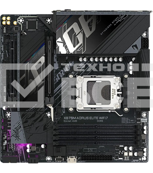 Материнская плата Gigabyte X870M AORUS ELITE WIFI7, AM5, AMD X870, 4xDDR5, 4xSATA, 4xM.2, 1xPCIe 5.0 x16, 1xPCIe 4.0 x4, 1xPCIe 3.0 x2, 1xHDMI, 2xUSB Type-C, 1x2.5Gb LAN, Wi-Fi 7, Bluetooth 5.4, 2xUSB-C USB4, 2xUSB-A 10Gbps, 4xUSB-A 5Gbps, 4xUSB-A 2.0, S/