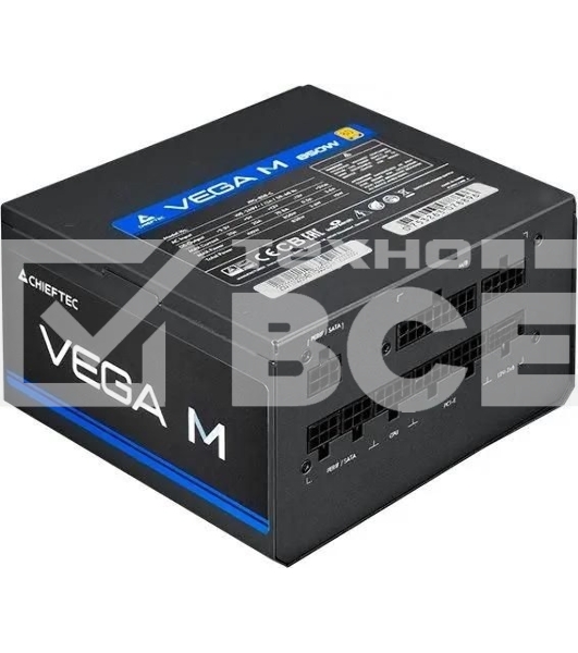 Блок питания Chieftec Vega M PPG-1000-C (ATX 3.1, 1000W, 80 PLUS GOLD, Active PFC, 135mm fan, Gen5 PCIe, Full Cable Management) Retail