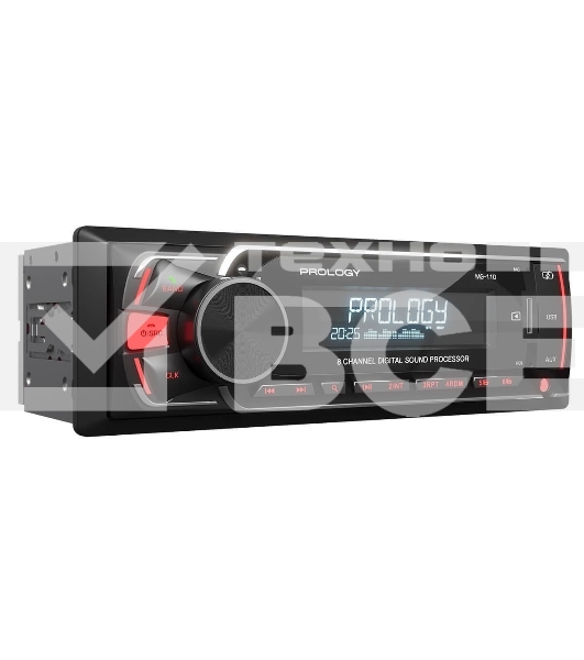 Автомагнитола Prology MG-110, 1 DIN, Bluetooth, USB Type-A, AUX, пульт ДУ