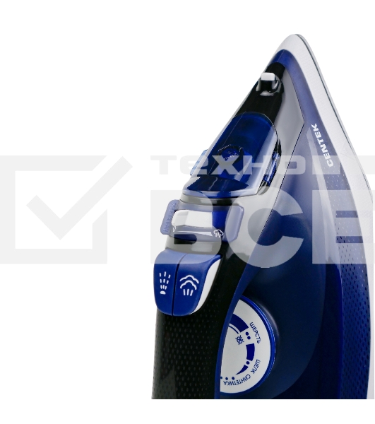 Утюг Centek CT-2308 синий, 2800 Вт, 60 г/мин, 190 г/мин, 300 мл