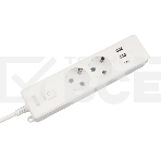 Бытовой удлинитель PowerCube, 2р с/з вык.,3USB, 3500 Вт, 16А, 1.9 м, 3*1,0 (белый) PC-4-2M, фото3