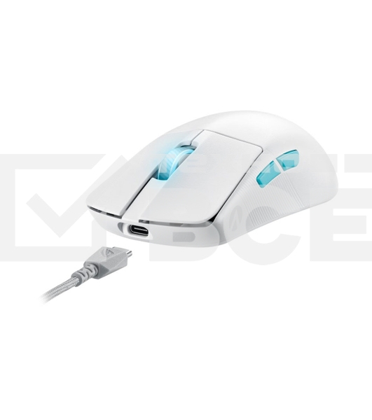 Мышь беспроводная/проводная ASUS ROG Harpe Ace Aim Lab Edition белый, 36000 dpi, радиоканал, Bluetooth, USB, кнопки - 5