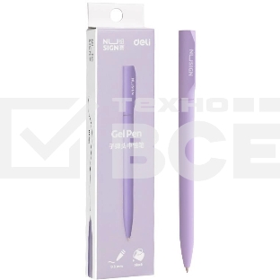 Ручка гелевая Deli Nusign (NS552VIOLET) фиолетовый d=0.5мм черн. черн. кор.карт. автом.