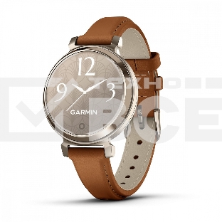 Смарт-часы Garmin Lily 2 Classic кремовое золото, коричневый кожаный ремешок 35,4мм